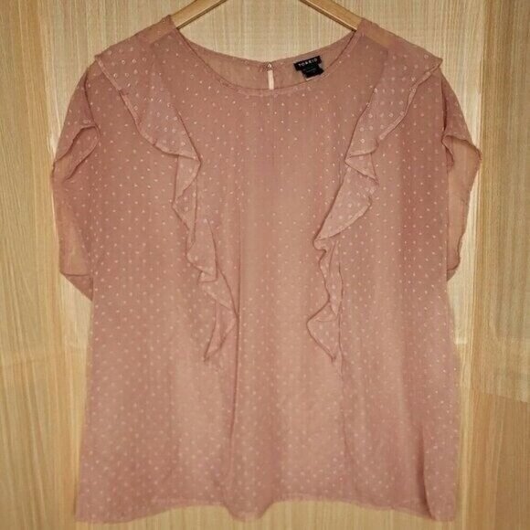 Torrid Plus Sheer Rose Plus Textured Blouse 2X - Picture 1 of 8